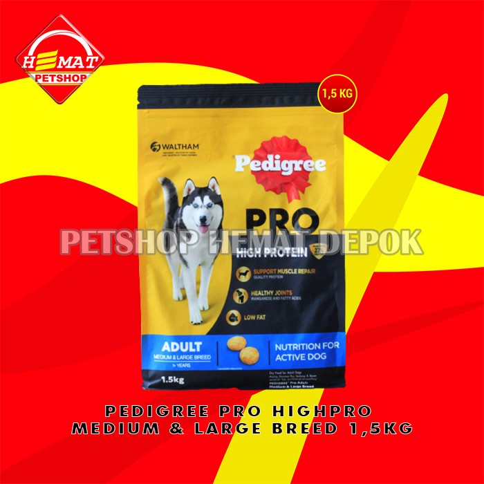 Makanan Anjing Pedigree Medium Large Breed Dog Food 1.5 KG