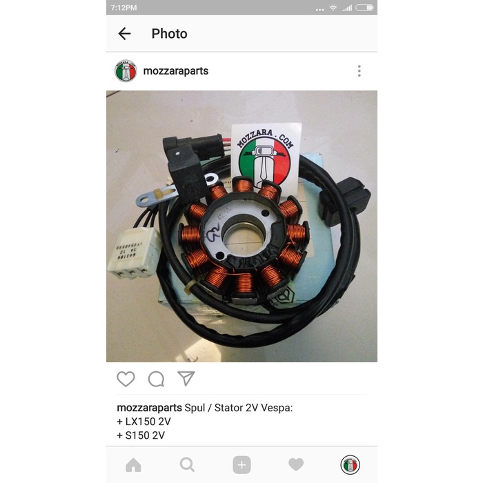 Spul / Stator 2V Vespa LX150 2V / S150 2V