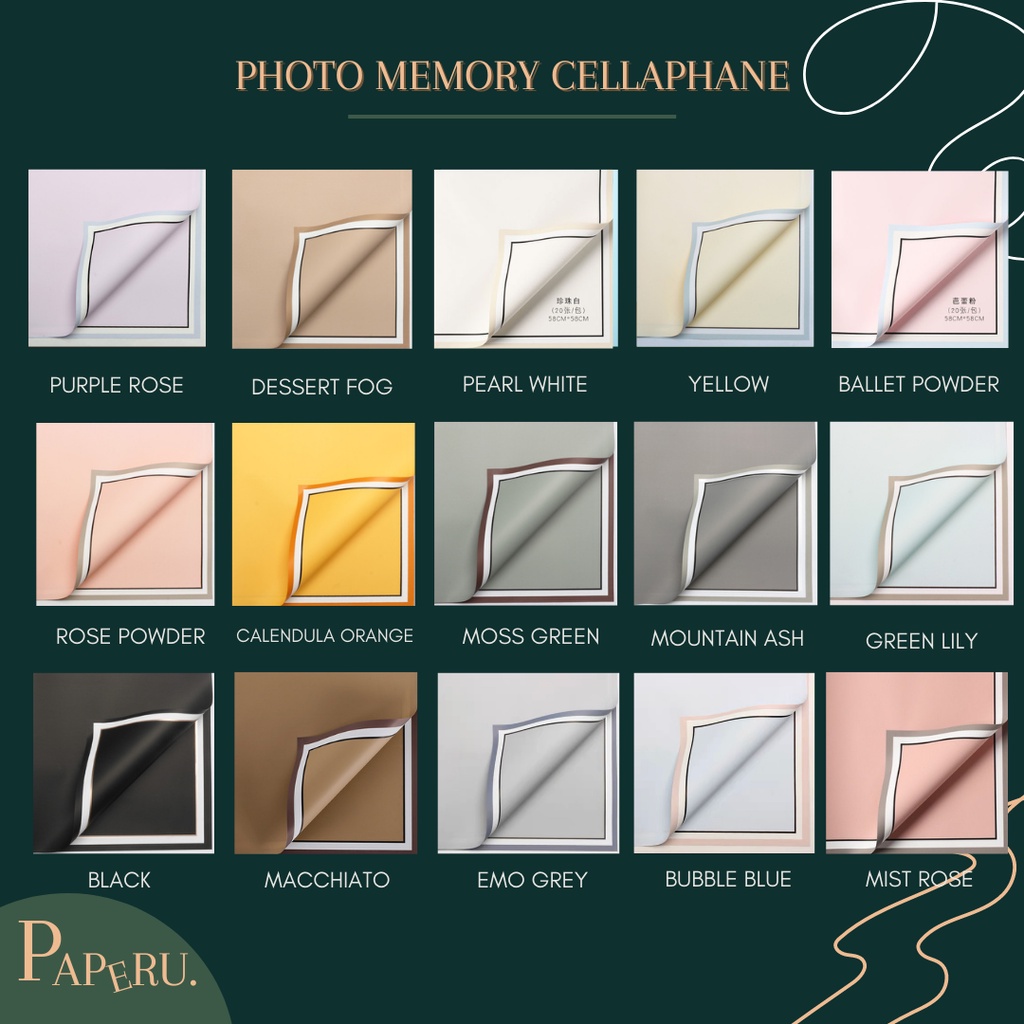 

[PAPERU] Photo Memory Frame Cellophane Wrapping Paper Kertas Bunga Buket