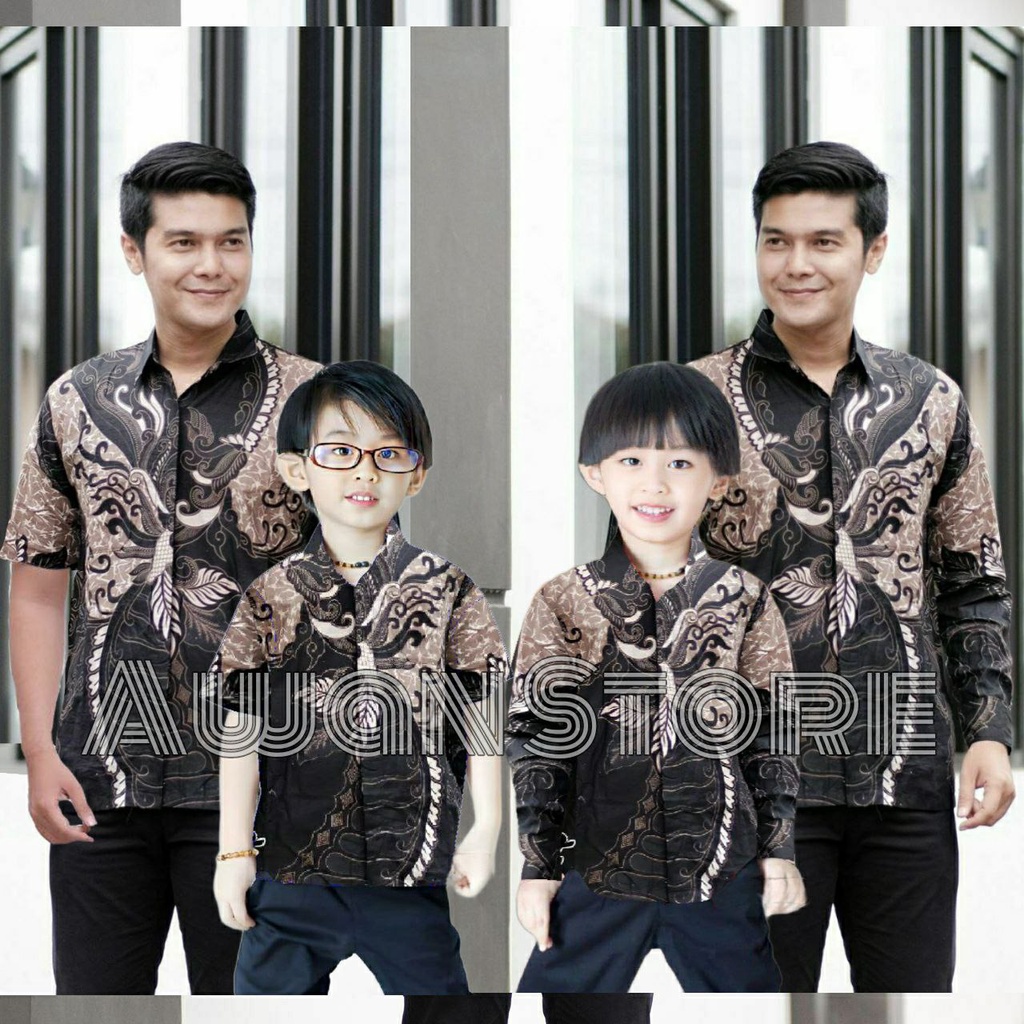 TERBARU Couple sweet | Batik Sangkuriang Hitam | couple batik ayah dan Batik anak cowok BATIK Hitam Coklat Batik Terbaru Batik 2023