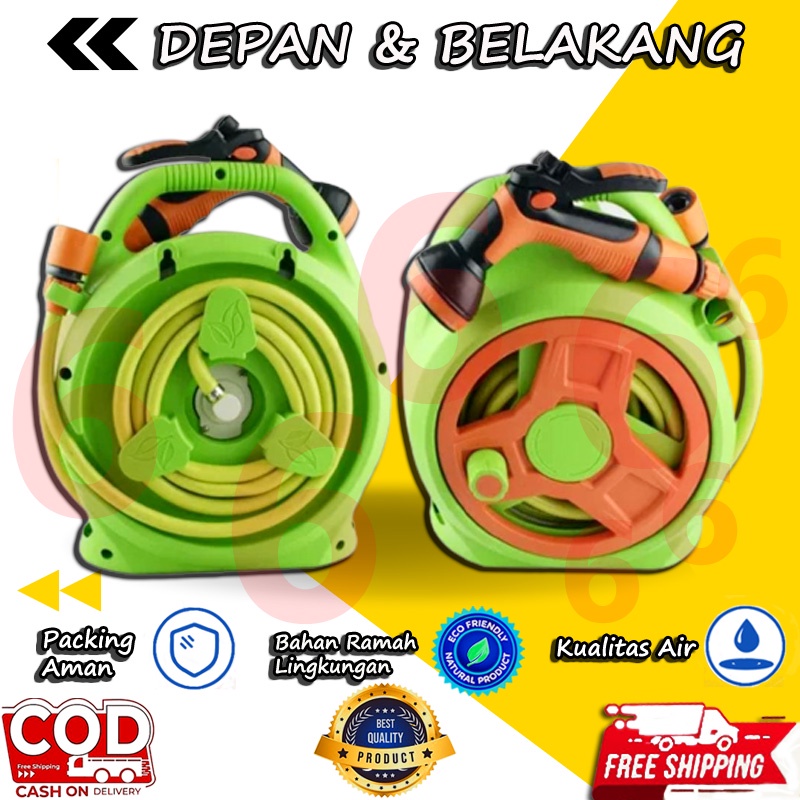 PAKET SEMPROTAN SELANG AIR 10 METER MICRO HOSE REEL SET JET SPRAY SIRAM TAMAN KEBUN ALAT CUCI MOTOR MOBIL COD