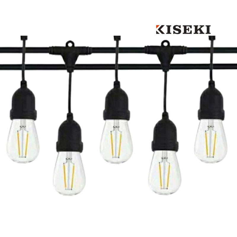 Lampu Gantung LED Panel Surya 10 Meter 10 Lampu untuk Taman Outdoor