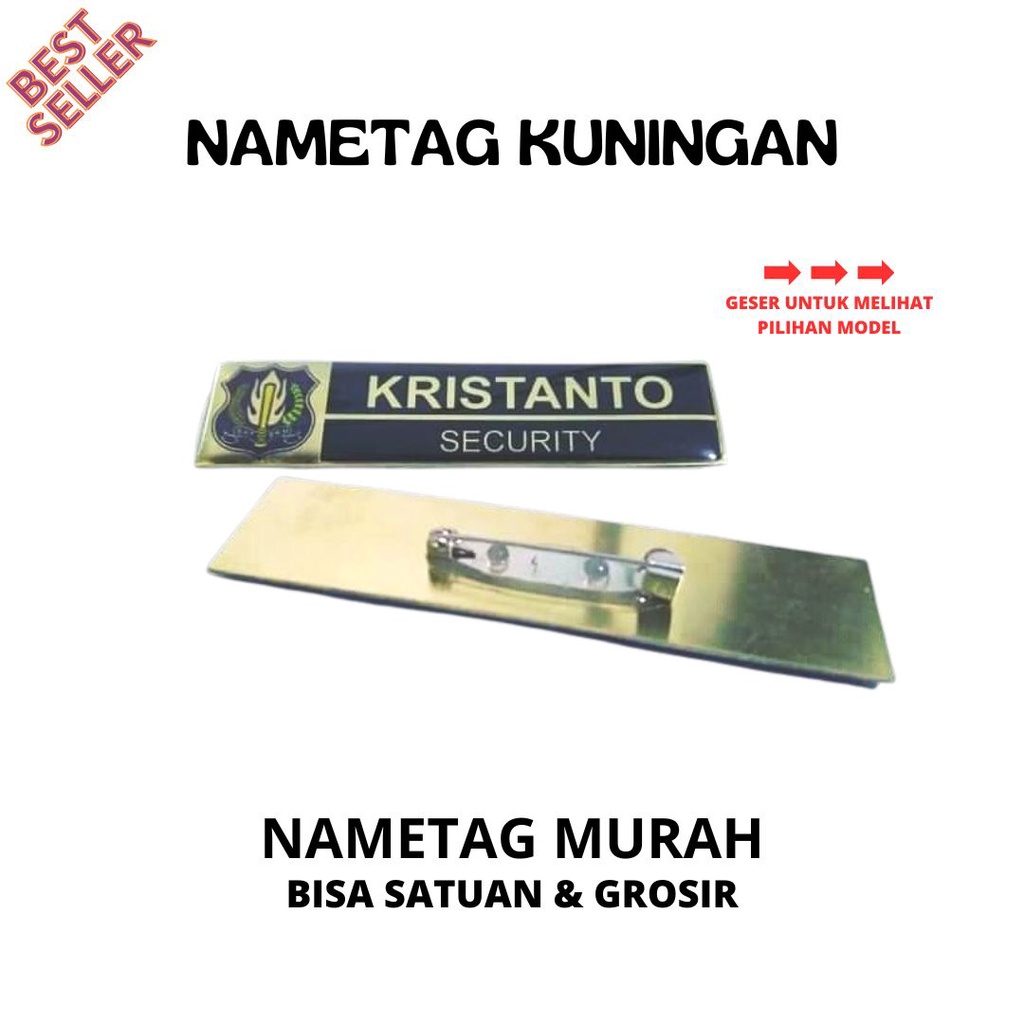 

Name tag nama dada papan nama name tag kuningan