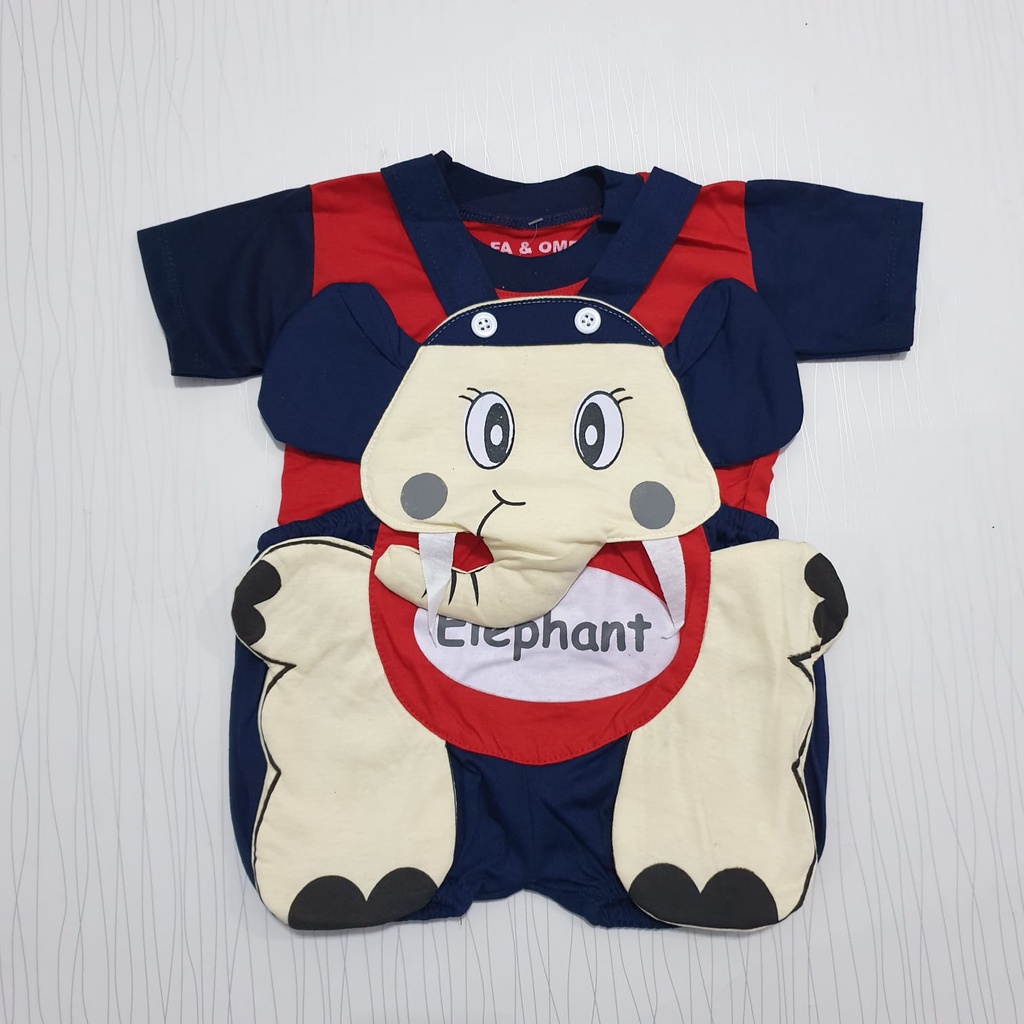 Setelan Kodok Bayi Baju Kodok Gajah Baby Usia 0-12 Bulan Cyandclothing