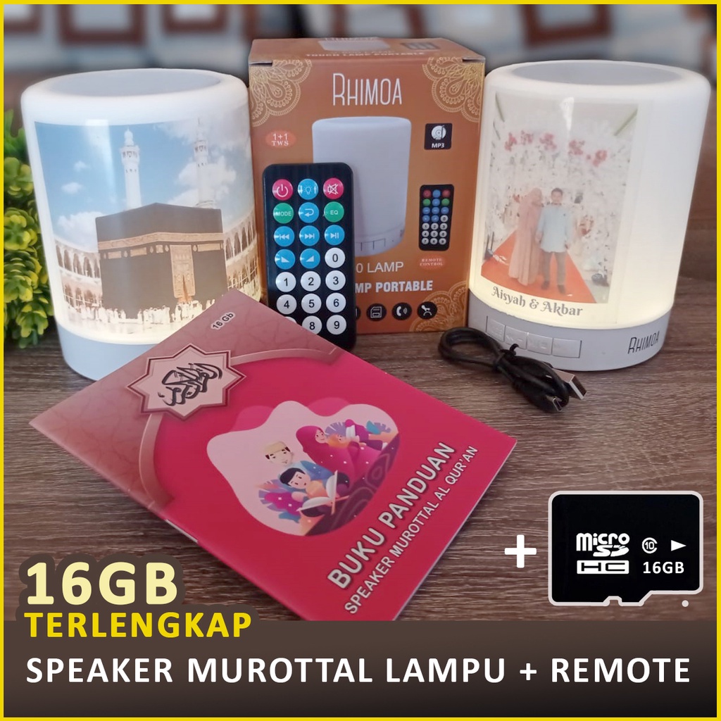 SPEAKER MUROTAL ALQURAN 30 JUZ LAMPU LED + REMOTE + ALARM DAN JAM SPIKER BLUETOOTH + MUROTTAL QURAN
