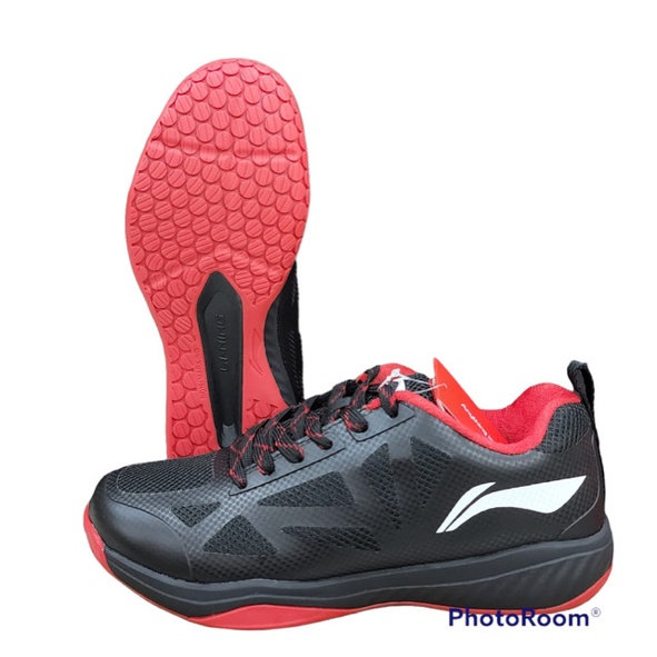 {MentariStore} SEPATU BADMINTON LINING ULTRA FLY AYTR060 BLACK RED ORIGINAL - 34 Murah