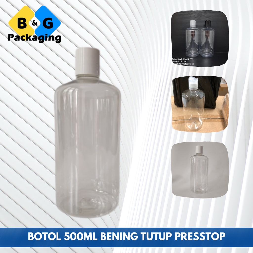 BOTOL 500ML BENING PRESSTOP BENING / BOTOL PLASTIK 500ML PRESSTOP WADAH ISI ULANG