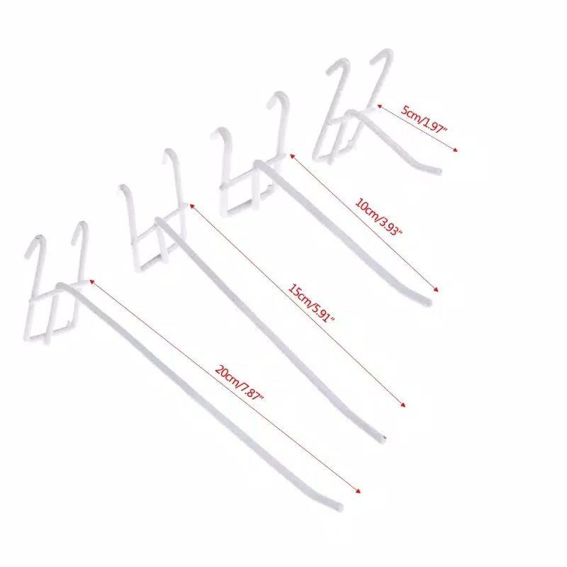 Serbagrosirmurah R10 Ram Display 10 cm R15 Ram Display 15 cm R20 Ram Display 20 cm Hanger Besi Panjang Hook Aksesoris Cantolan Import