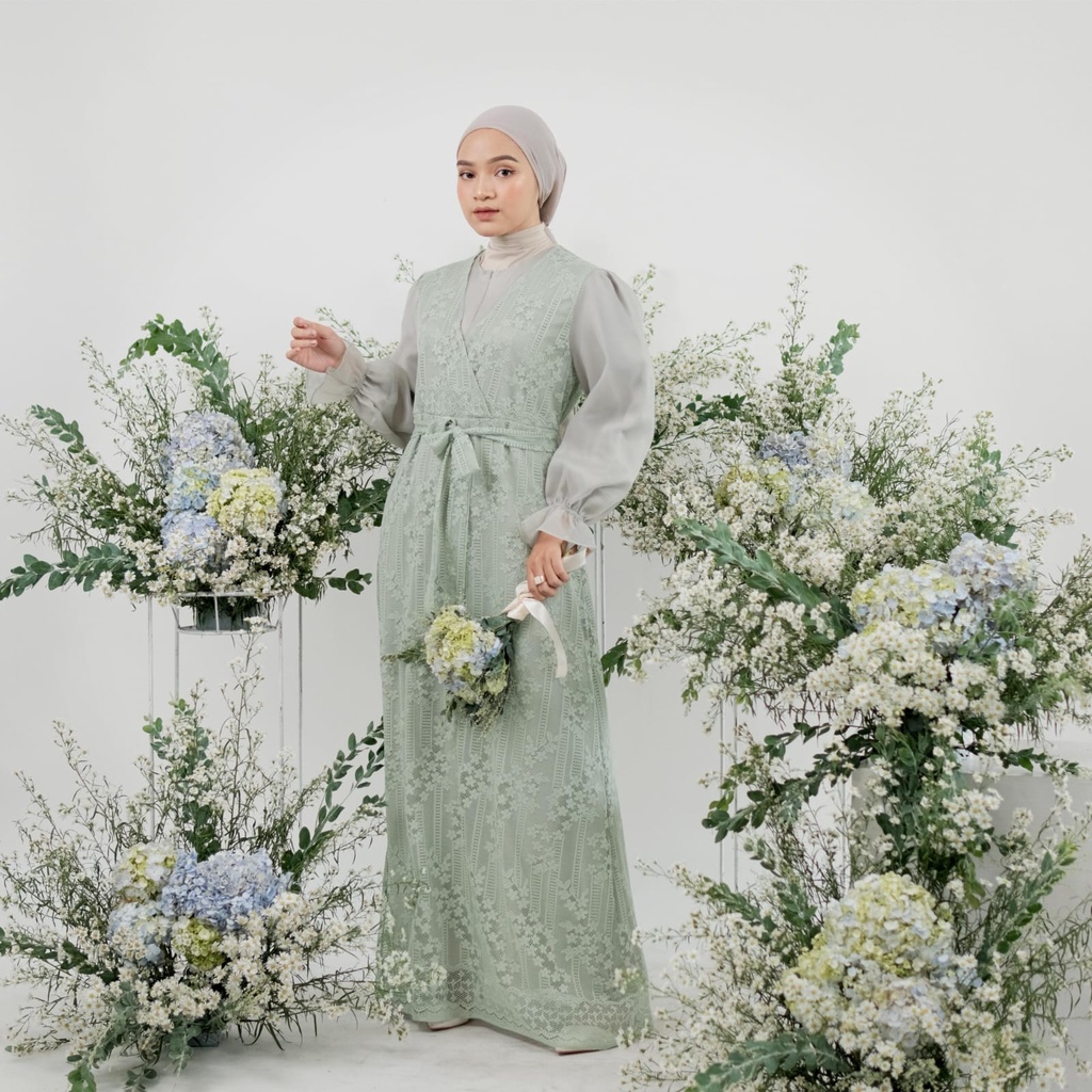 Maryam Organza Dress Ld 106/Dress Korean Syle/Dress Brukat Kondangan/Dress Lebaran/Dress Wanita/Dress Brukat Full Furing/Dress Lamaran/Dress Prewedding