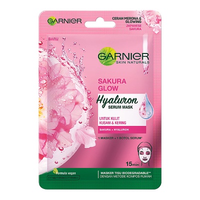 Serum wajah Glowing Garnier Face Mask Hydra Bomb hyaluronic Acid 1 mask, Masker Wajah Peel Off Vienn