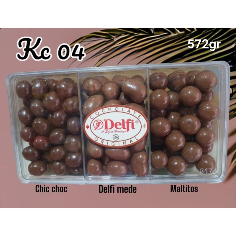 

Hampers Cokelat Delfi Toples Sekat 3 berat 572 gram