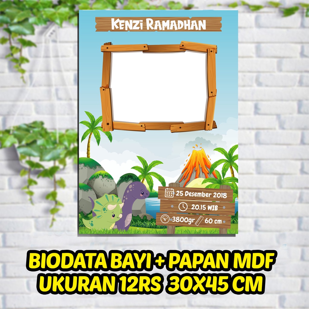 BIODATA BAYI  + PAPAN MDF Ukuran 12 RS TEMA BABY BOY2