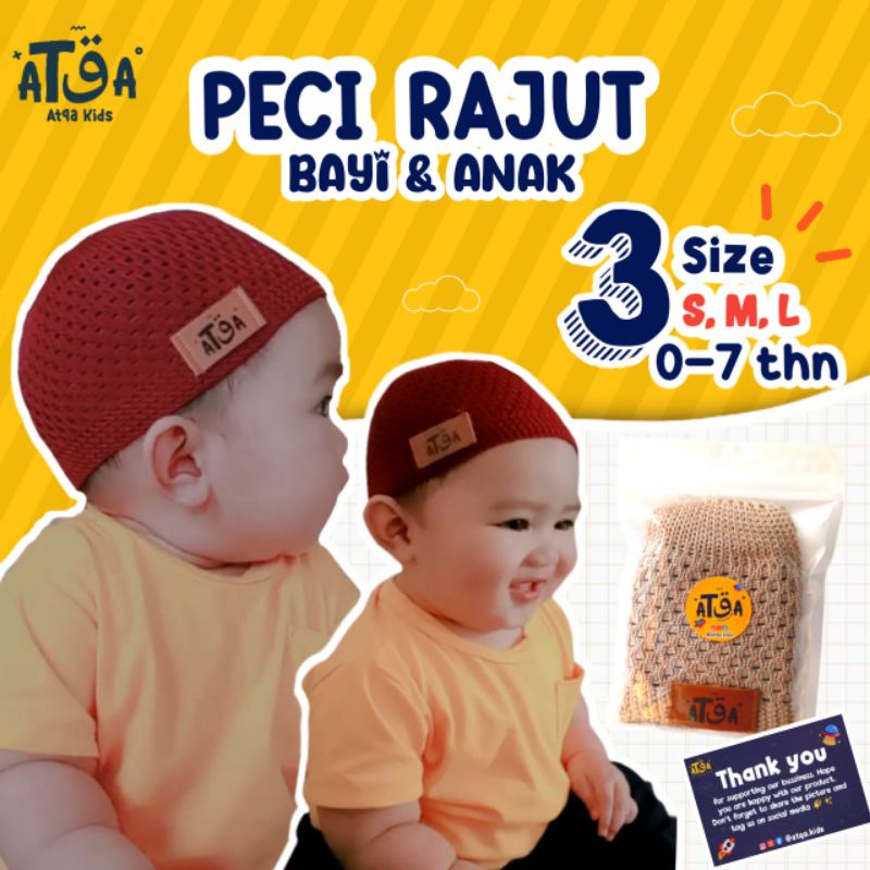 PECI RAJUT ATQA/ PECI RAJUT ANAK /PECI ATQA/PECI ANAK/ PECI RAJUT BAYI/KOPIAH ANAK/PECI ANAK LAKI-LAKI