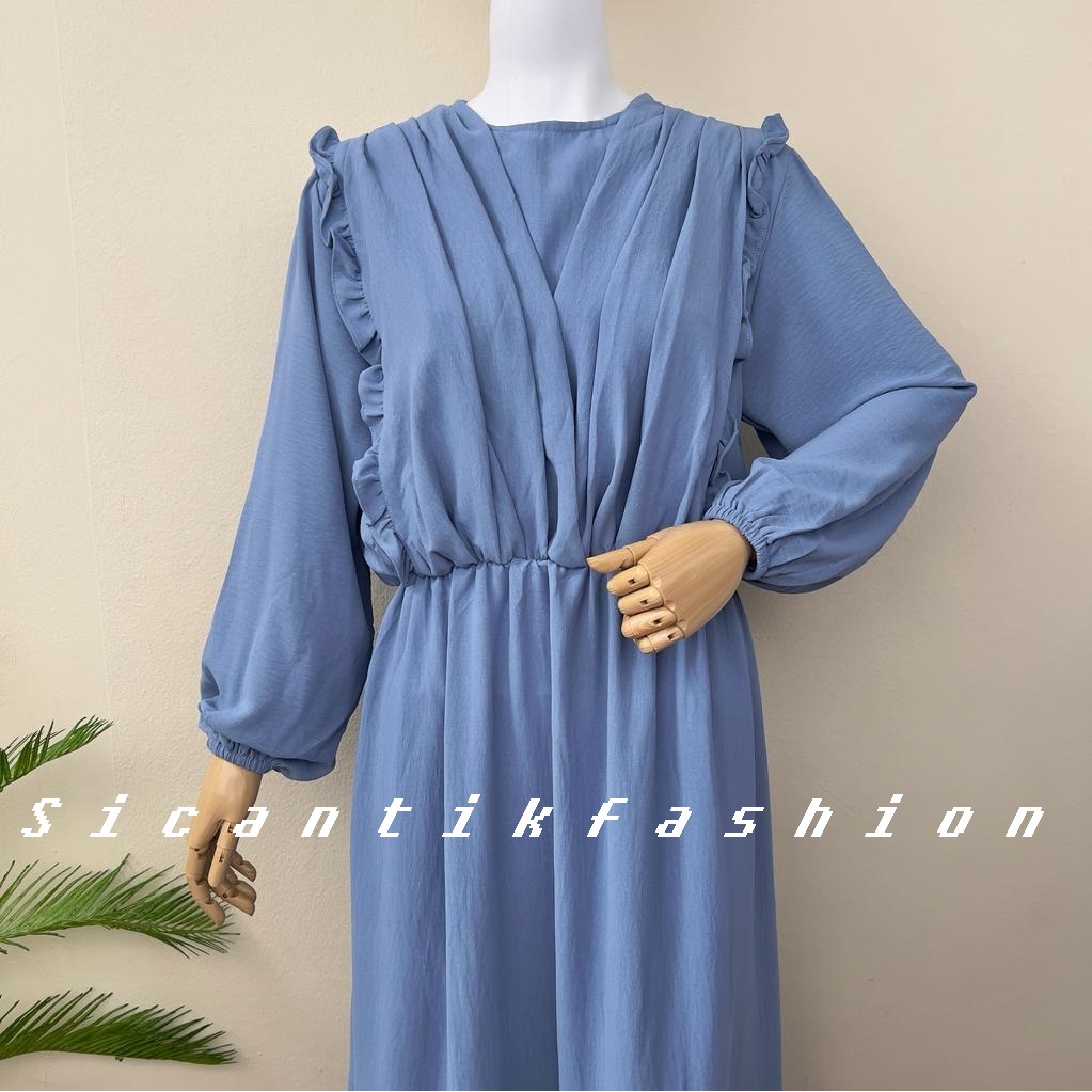 Dress Wanita Korean Style // Gamis Cewek Crinkle Airflow