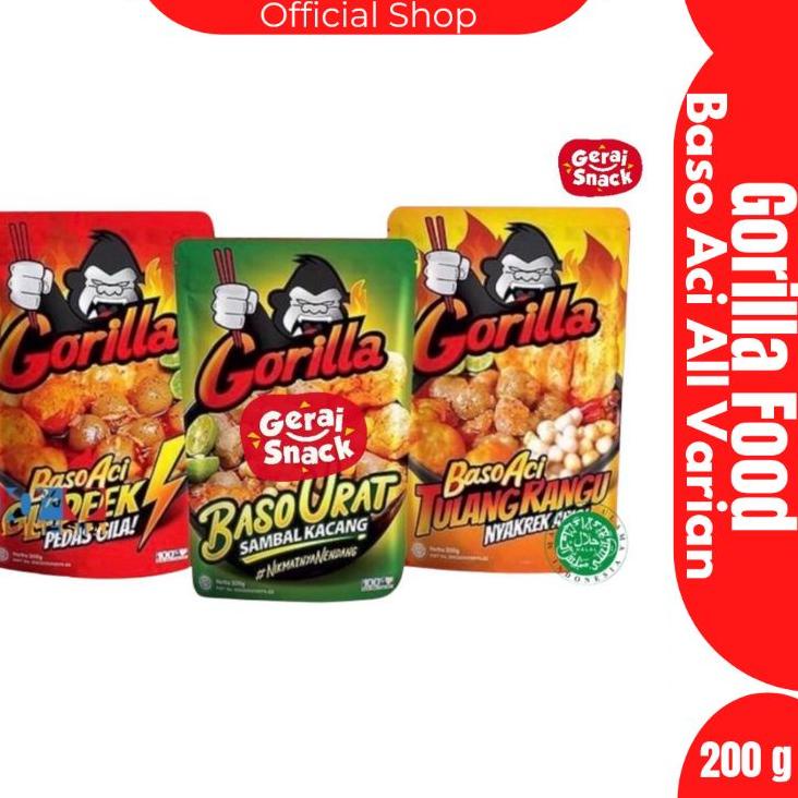 

✔️ Gorilla Food - Baso Aci Gledek Pedas Gila I Baso Aci Tulang Rangu I Baso Urat Sambal Kacang 200 g