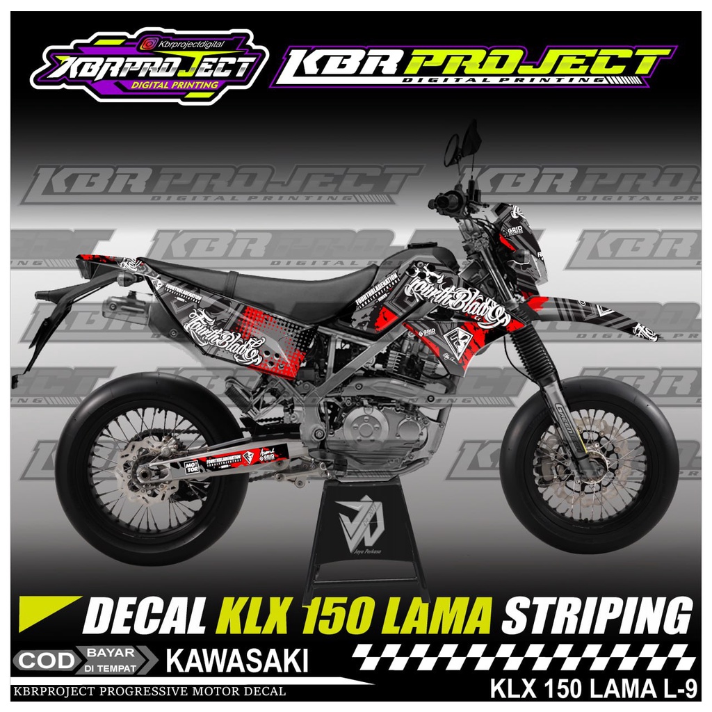KLX 150 LAMA STIKER MOTOR KEREN DECAL STIKER FULL BODY LIS VARIASI KLX 150 LAMA STIKER MOTOR KAWASAK