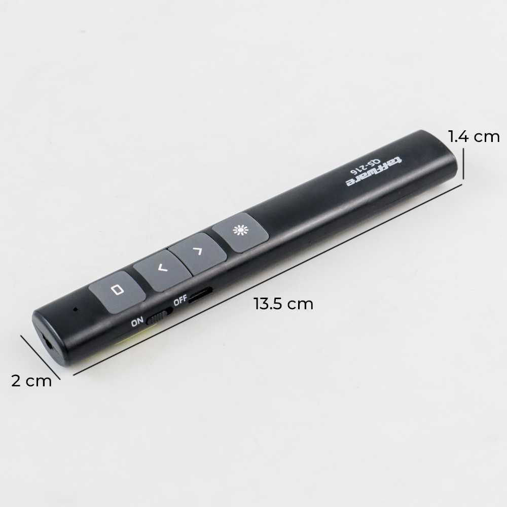 Taffware Laser Pointer Presentasi Pen Remote Wireless 200 Meter 2.4GHz - QS-216 - Black