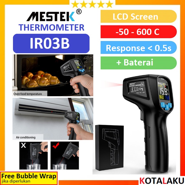 Terlaris Thermometer Industri Infrared Thermogun 600 Mestek Ir03B Ai455