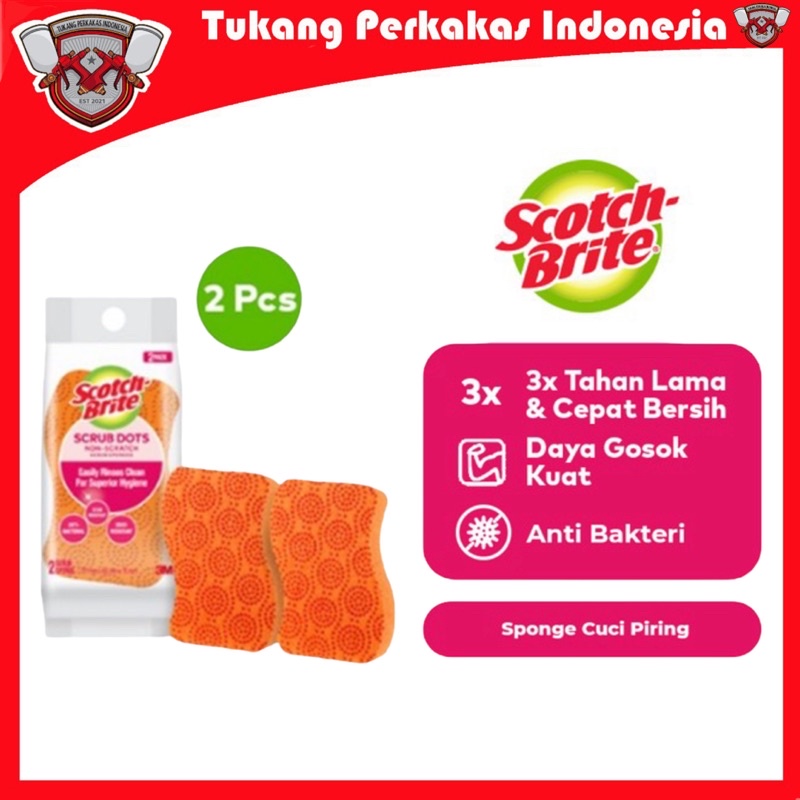 Scotch Brite 3M Sabut spons scrub dots anti gores NS2 SDNSPK2