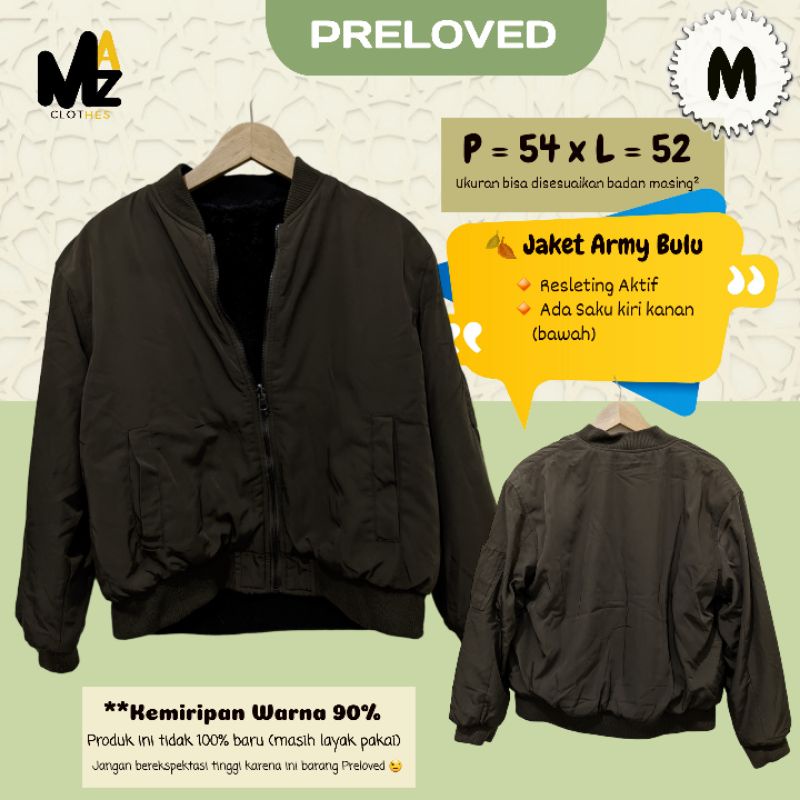 MAZ Preloved - Jaket Army Bulu - Jaket Second Branded - Murah Layak Pakai