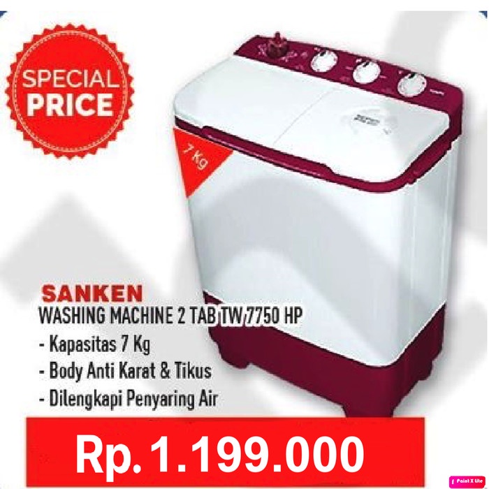 SANKEN MESIN CUCI 2 TABUNG 7KG TW-7750HP