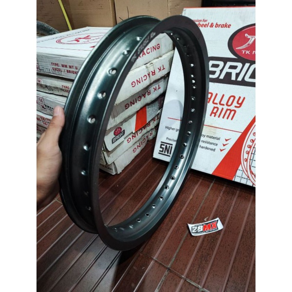 VELG PELEK TK JAPAN EXCEL 215 RING 18 HOLE LUBANG 36 WARNA TITANIUM KULIT JERUK