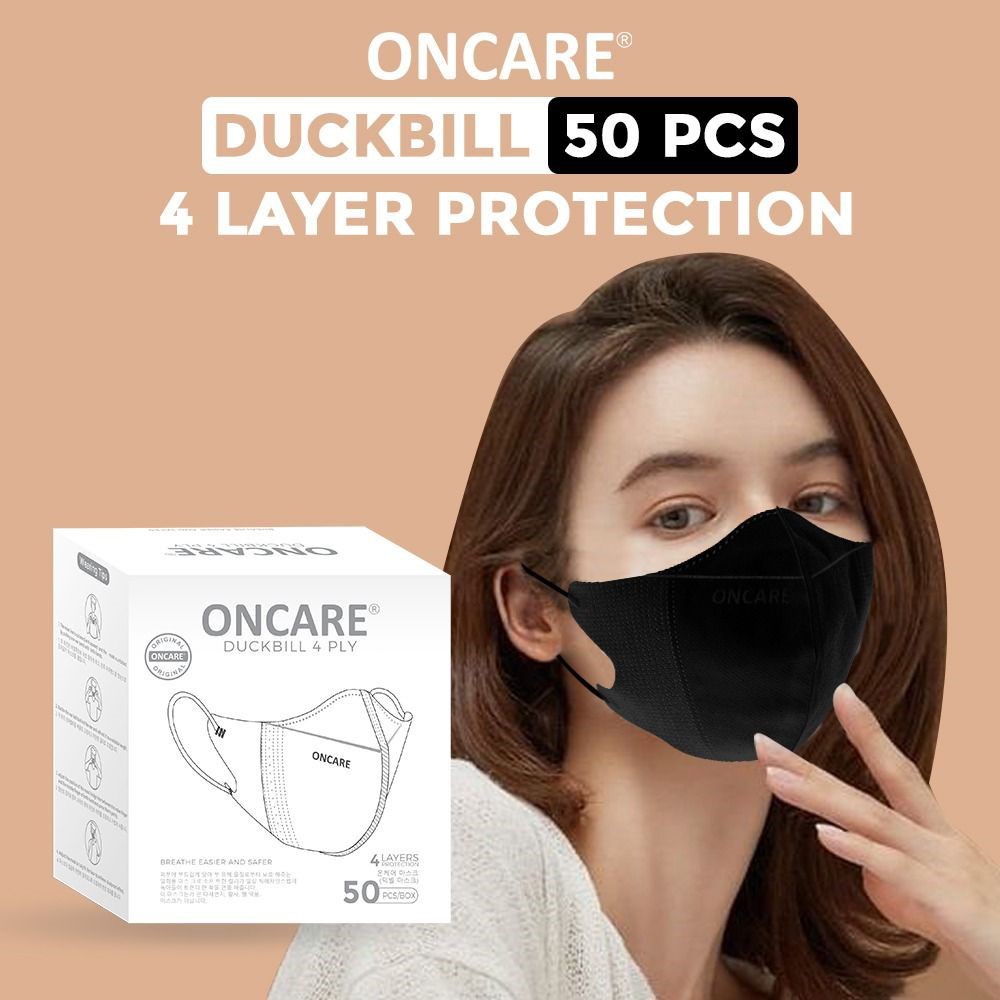 Masker Duckbill ONCARE 4ply Isi 50Pcs Warna hitam