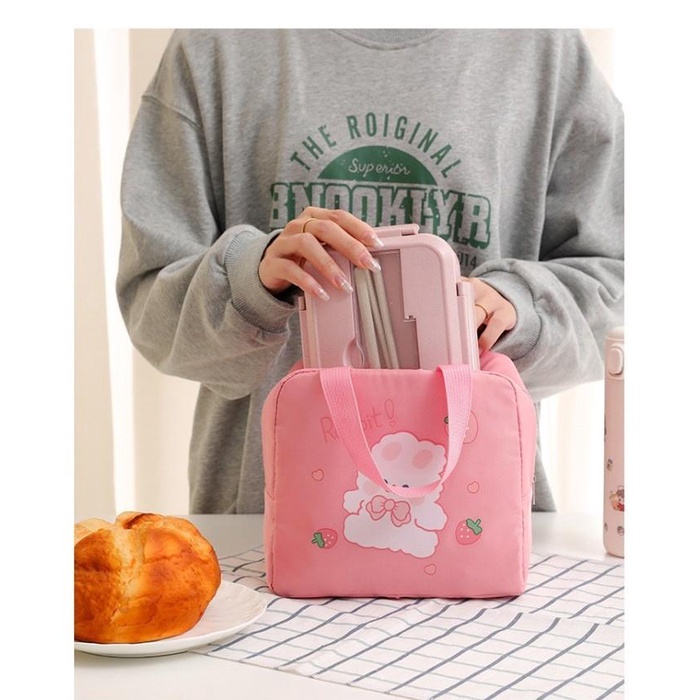 Tas Bekal Tb09 Kelinci Bear Korea Style Cute Rabbit Lunch Bag Bento