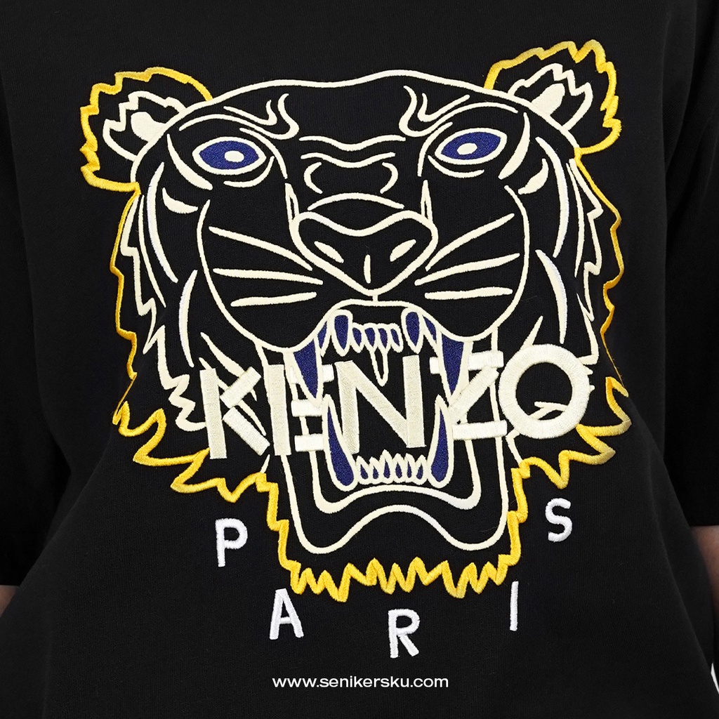 Kenzo Tiger Embroidered Yellow Black Tee