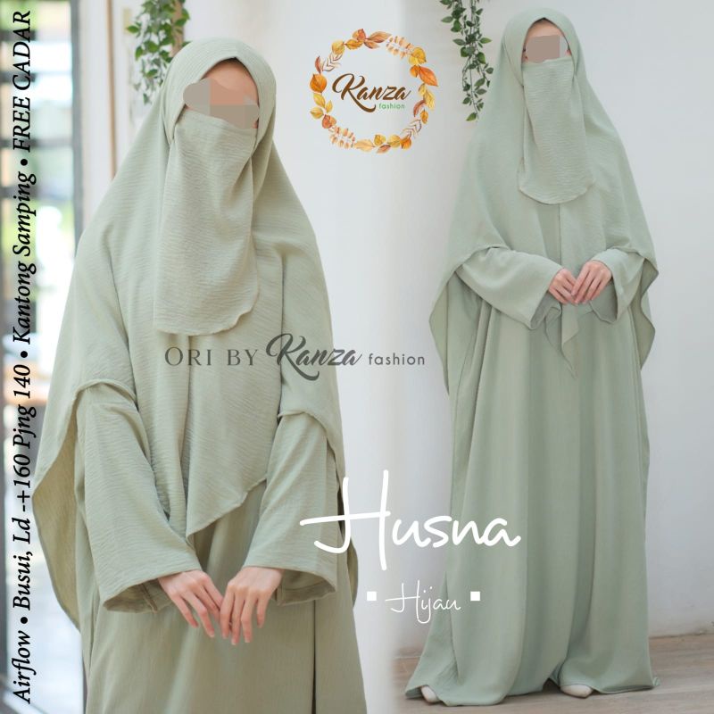 gamis syari Husna gamis jilbab cadar airflow Original by Kanza