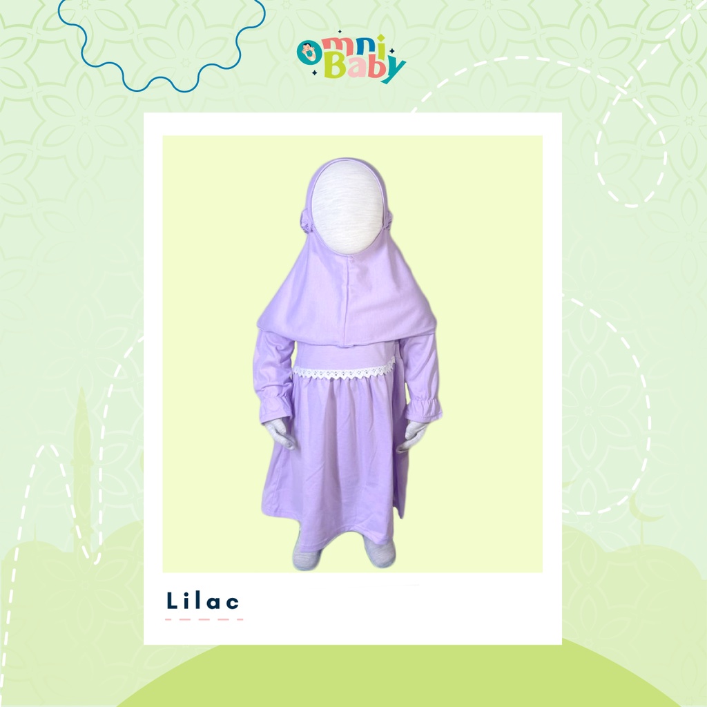 OmniBaby Gamis Bayi Perempuan 0-12 Bulan/ Pakaian Muslim Bayi Perempuan SNI