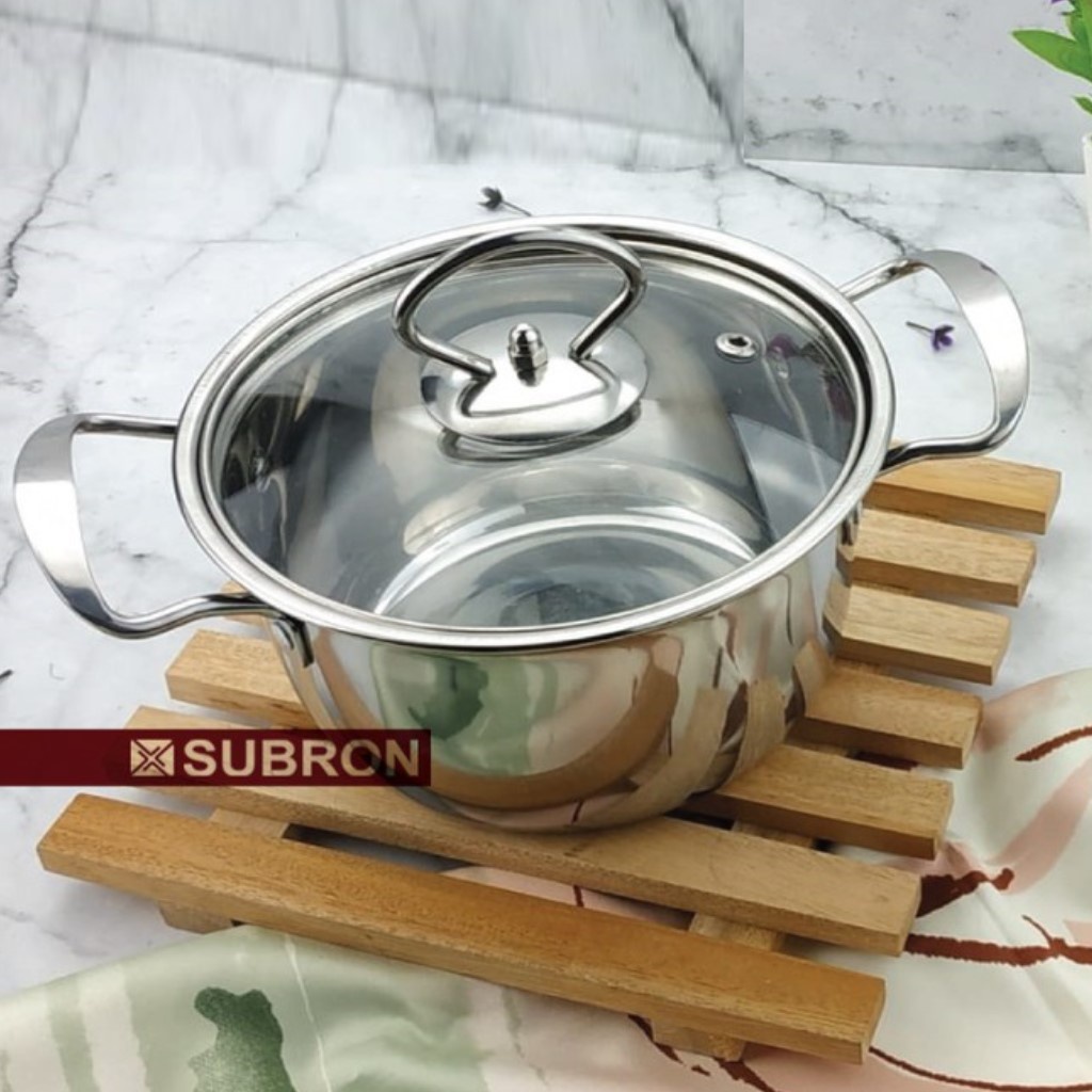 ST-YYS 22CM-SUP PANCI MIE SUSU SAYUR SOUP SOTO STAINLES DENGAN TUTUP KACA