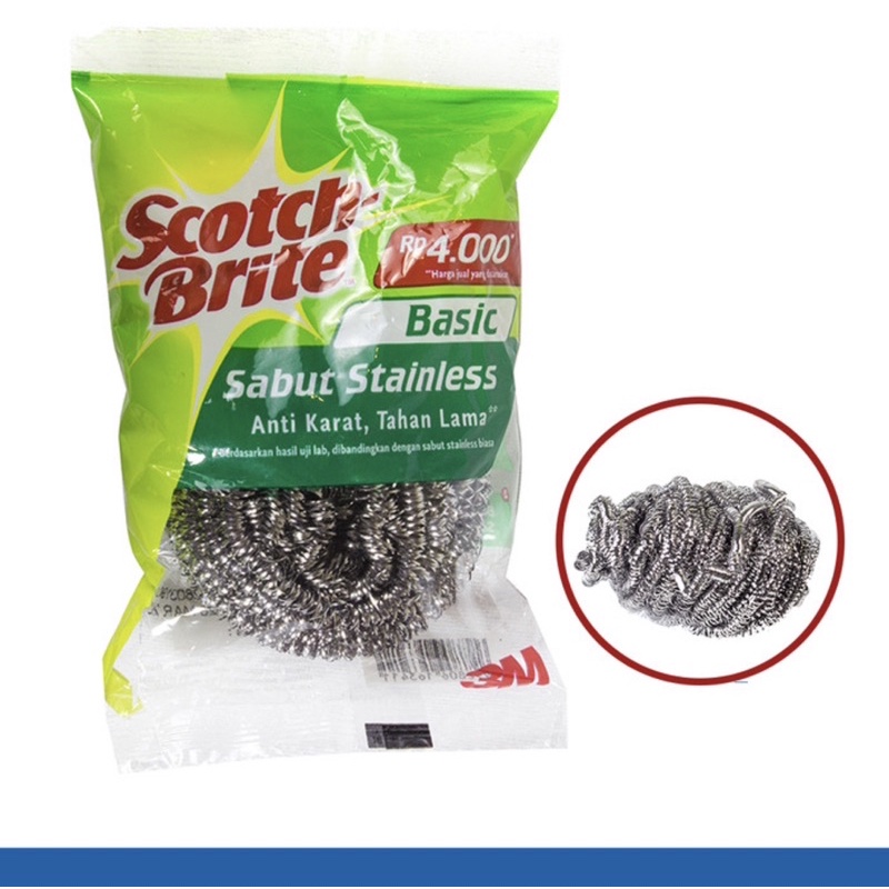 Scotch brite 3M sabut stanless kawat cuci piring ekonomis ID T57