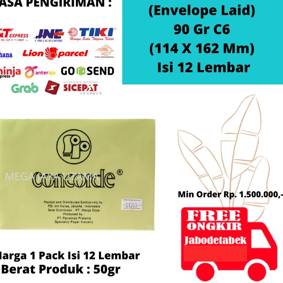 

✨Terbaru✨ Amplop Concorde (Envelope Laid) 90 Gr C6 (114 X 162 Mm) Isi 12 Lembar 