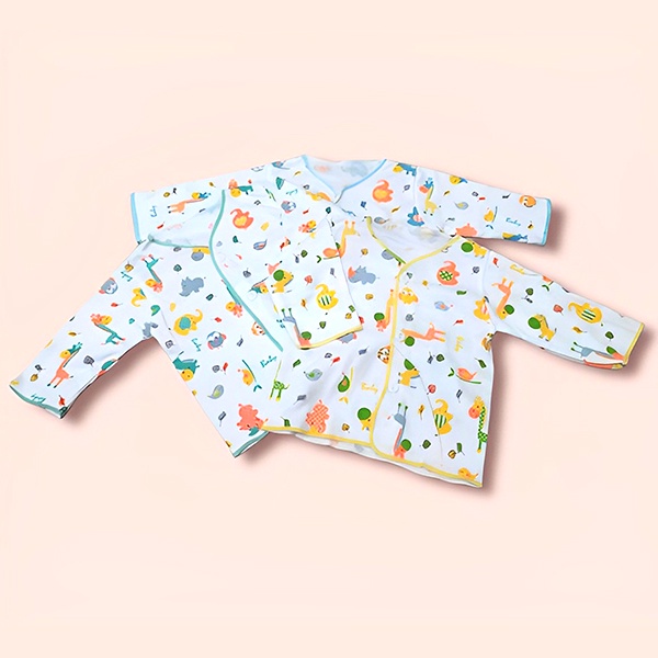 3 Pcs Baju Bayi Tangan Panjang Elvira Baby Newborn Mix Warna 0-3 Bulan