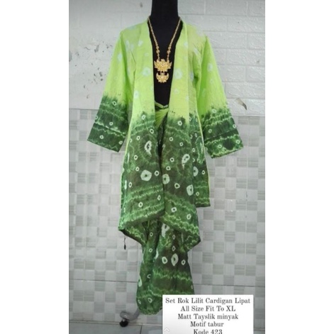 Set Rok lilit Cardigan lipat