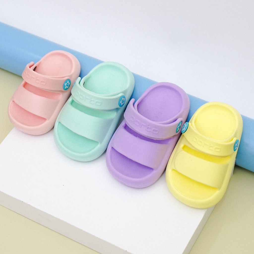 1049T - Porto Leveling Sandal Selop Anak Perempuan Laki-Laki Sandal Karet Tali Tidak Licin New Arrival