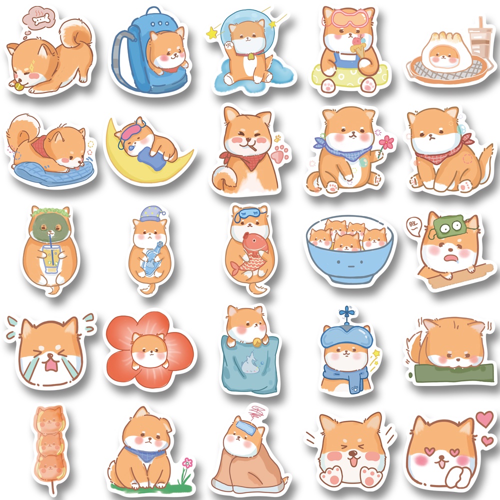 50 Pcs Kartun Chaigou Lucu Stiker Notebook Cangkir Air Hias Tahan Air Decal