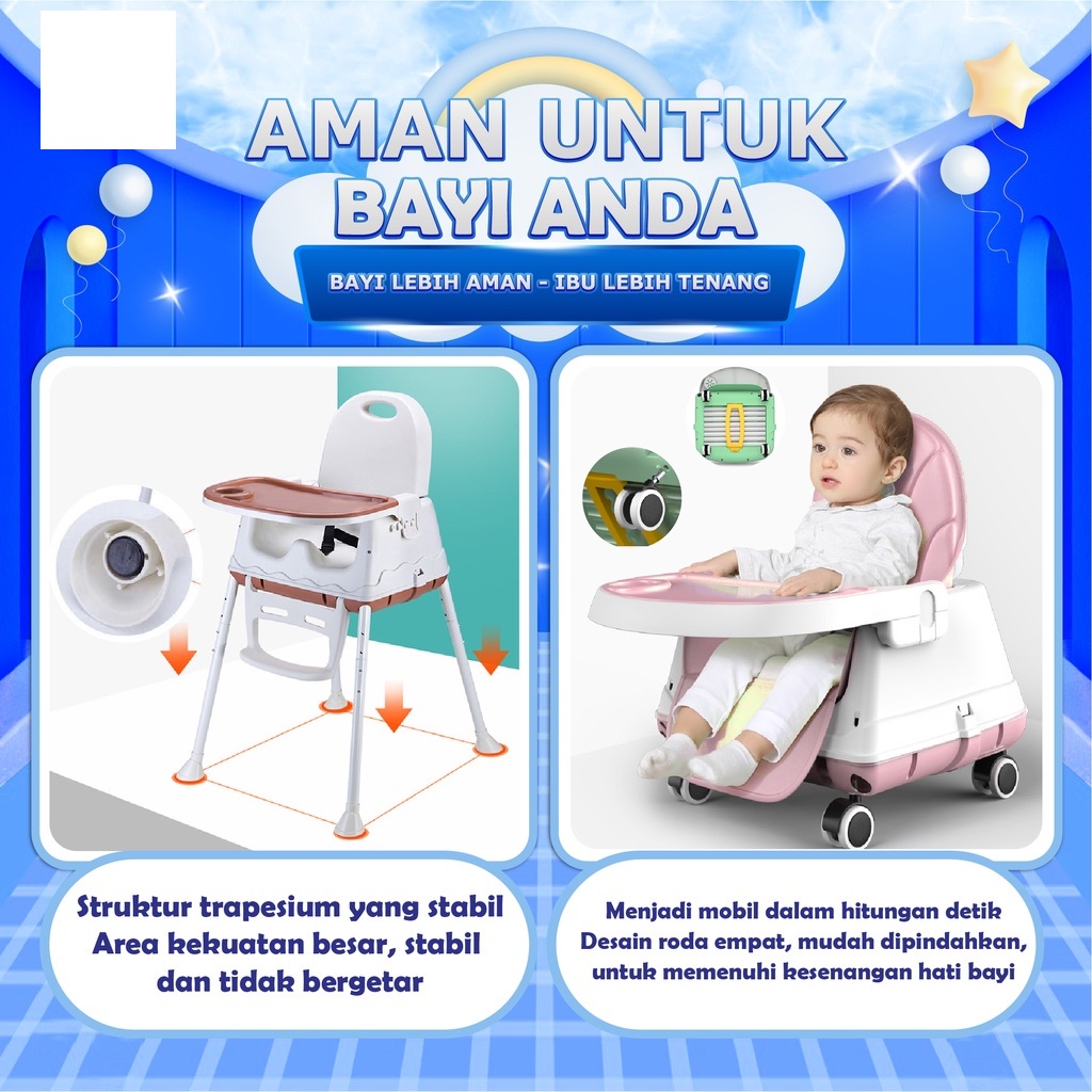 PREMIUM BABY CHAIR// Kursi Makan Bayi dan Balita 6 Model dan 6 Fungsi