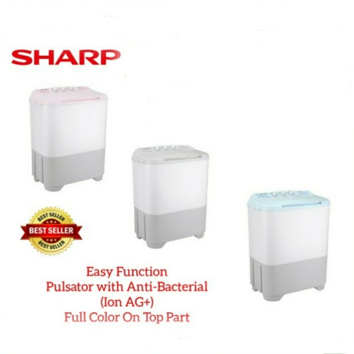 Mesin Cuci 2 Tabung Sharp ES-T65MW 6Kg ES-T65MW-BK / GK / PK