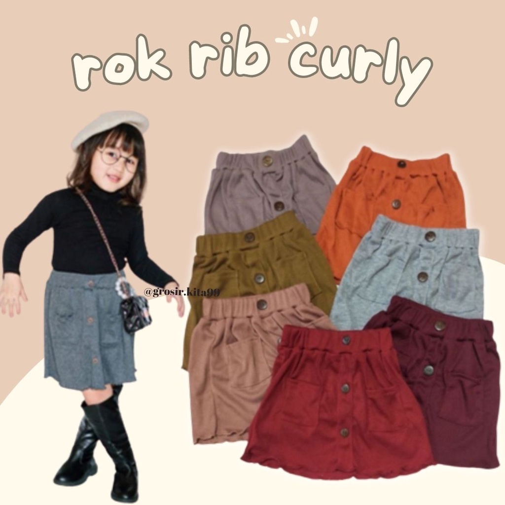 Rok span rib anak 1-5 tahun / rok bawahan anak perempuan