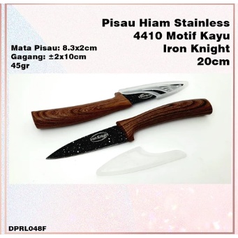 Pisau Dapur Hitam Stainless Motif Kayu Iron Knight