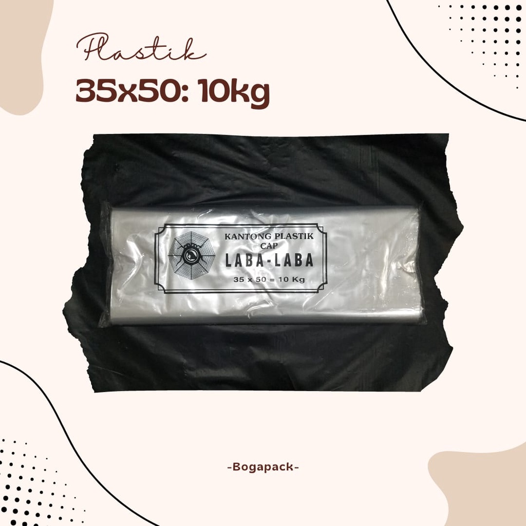 Plastik Bening Laba-laba 35x50 / Plastik Bening 10kg / Plastik Laba-laba / Plastik HT / Plastik Kema