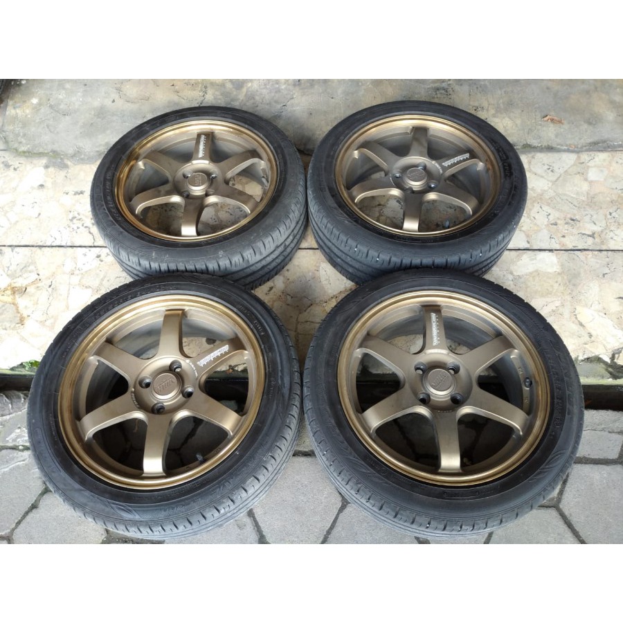 Velg Mobil Bekas Ring 16 Lubang 4 TE37 R16X7 4X100 ET35 BAN 195 50 R16
