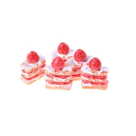 Strawberry Cookies Miniature - Miniatur Kue Stroberi (3pcs)