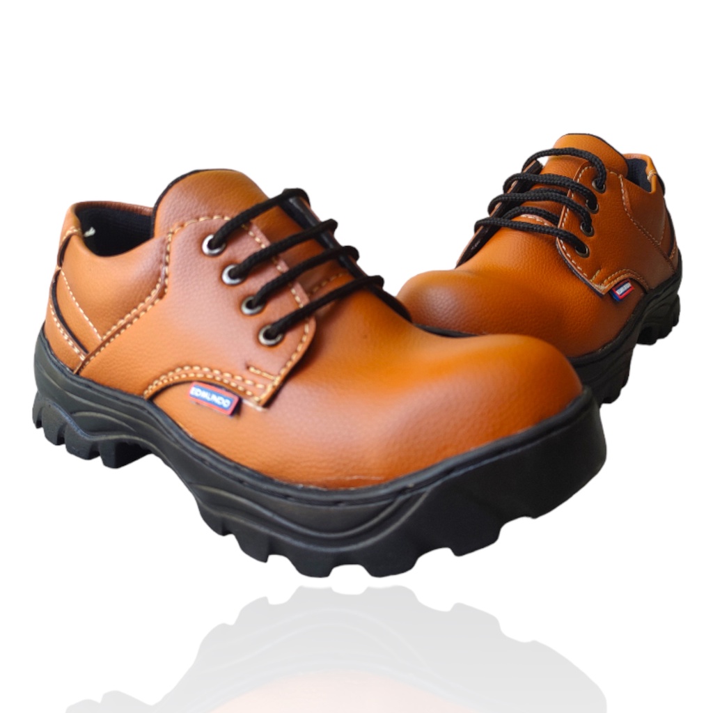 sepatu safety edmundo pendek tali coklat sepatu kerja terkeren SAFETY SEPTI SAFTY JUGER KING STELL