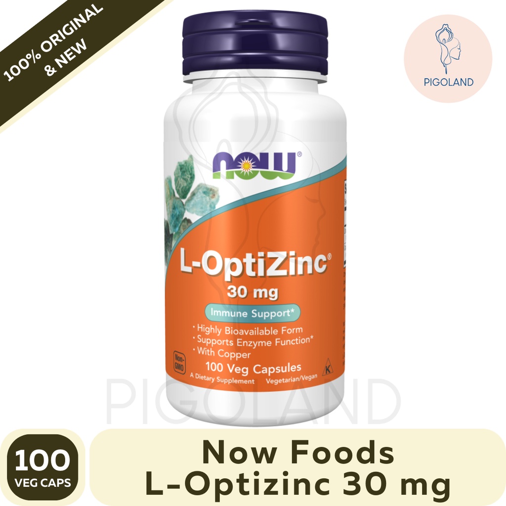 Now Foods L-OptiZinc L Opti Zinc LOptizinc Immune 100 Veg Capsules