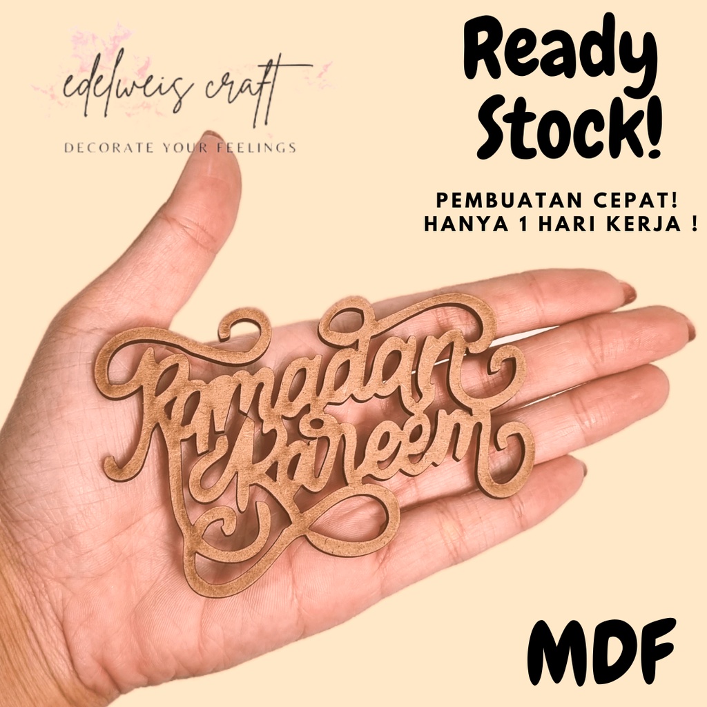 Chipboard Hang Tag Kayu Ramadhan Kareem - Gantungan Hampers , Aksesoris Lebaran, Idul Fitri, dan Hampers Berkualitas Premium