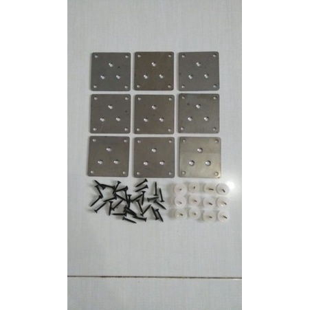 plat besi baja dengan 7 lubang ukuran 7x7 cm tebal 1,5 mm