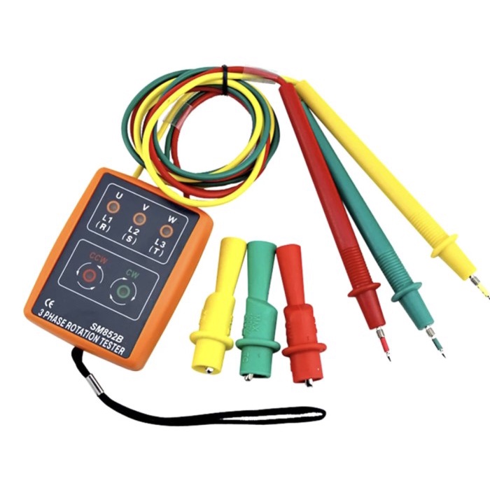 SM852B Digital 3 Three Phase Sequence Rotation Indicator Tester